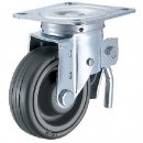 HAMMER CASTER 錘牌 腳輪 615 SCHR100-鏈球平付總鎖緊橡膠BB車(chē)